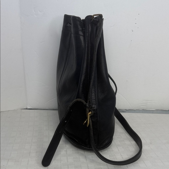 1990's COACH Classic Lula's Legacy black leather drawstring bucket MADE IN USA - Picture 3 of 11